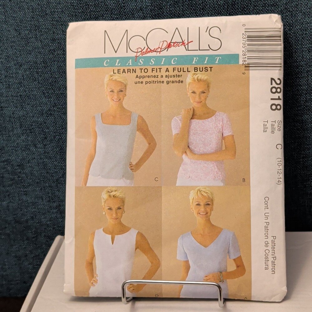 McCall’s 2818 Sewing Pattern Misses Tops Learn To Fit A Full Bust Sz 10-14 Uncut - Picture 1 of 16